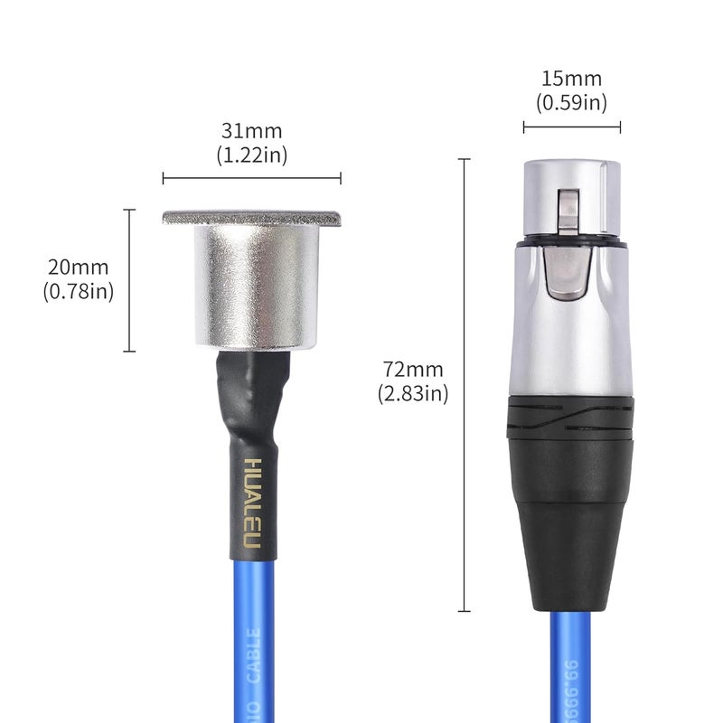 HUALEU 2 Pack XLR Pass Through Cable, Stage Box 3 Pin D-Type XLR Male to Female for Patch Panel, Floor Box - No Solder for Pro Audio Installations-20AWG Silver-Plated Copper Conductor No Solder-2Feet - Image 3